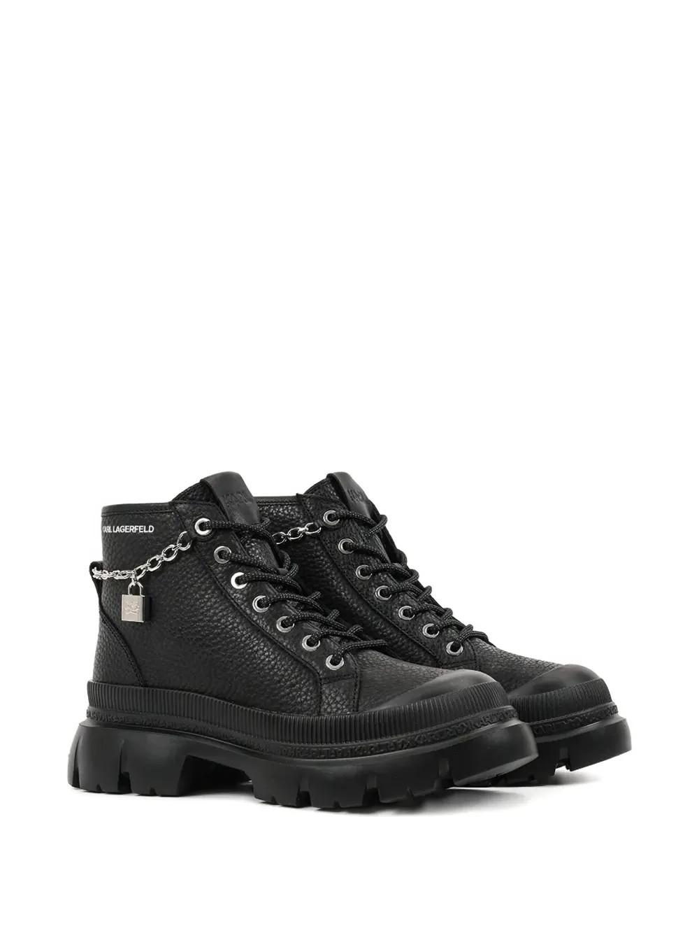Karl Lagerfeld Chain-embellished Boots In Black