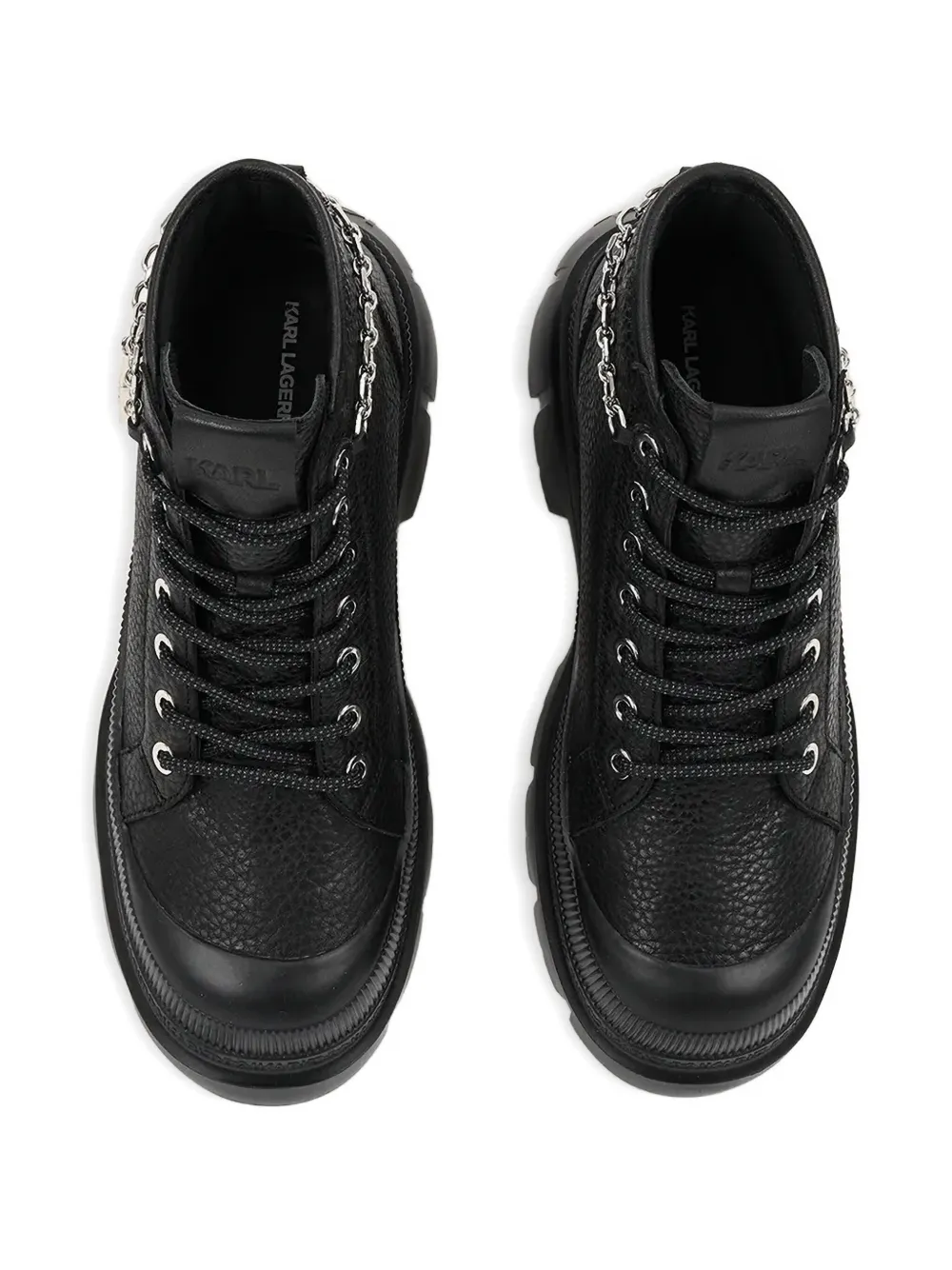 Karl Lagerfeld Chain-embellished Boots In Black