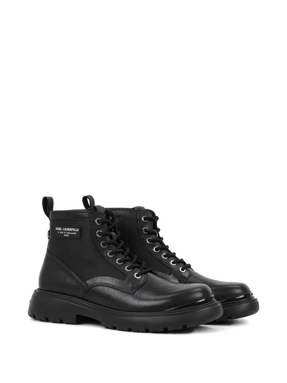 Karl Lagerfeld lace-up platform boots Black