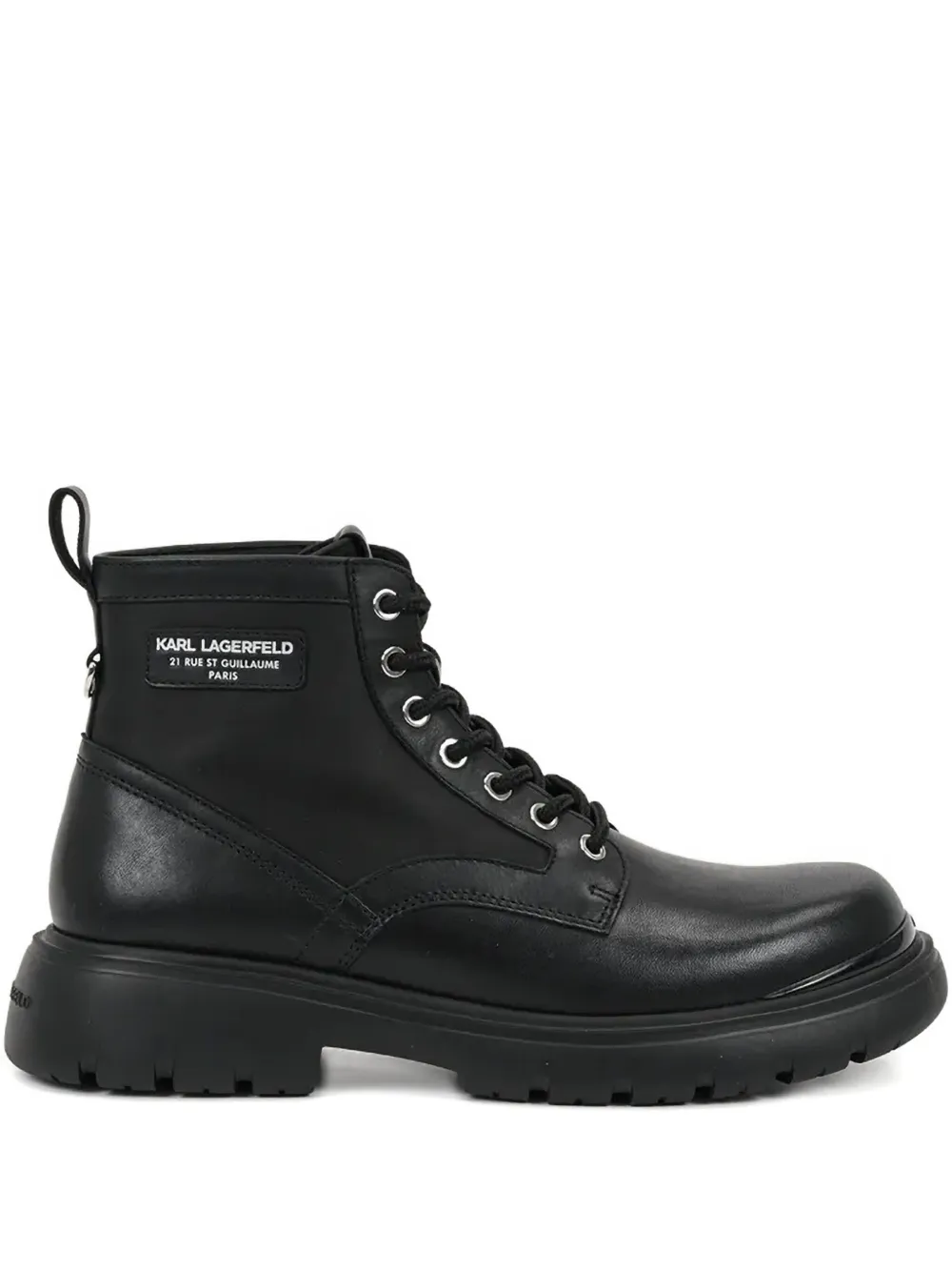 Karl Lagerfeld lace-up platform boots Black