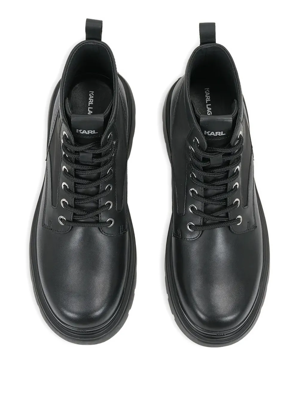 Karl Lagerfeld lace-up platform boots Black