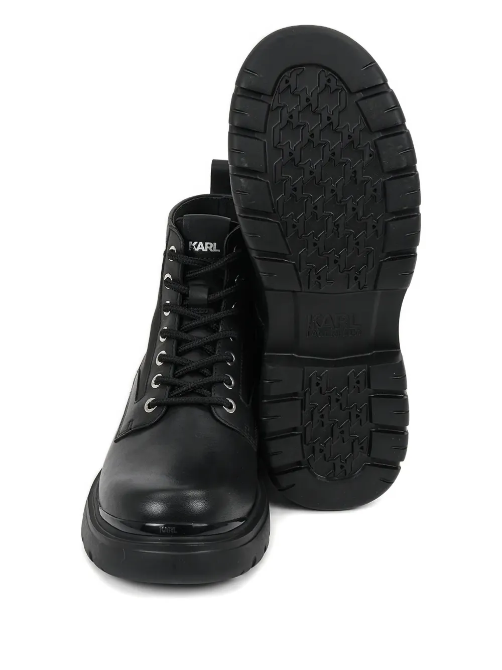 Karl Lagerfeld lace-up platform boots Black