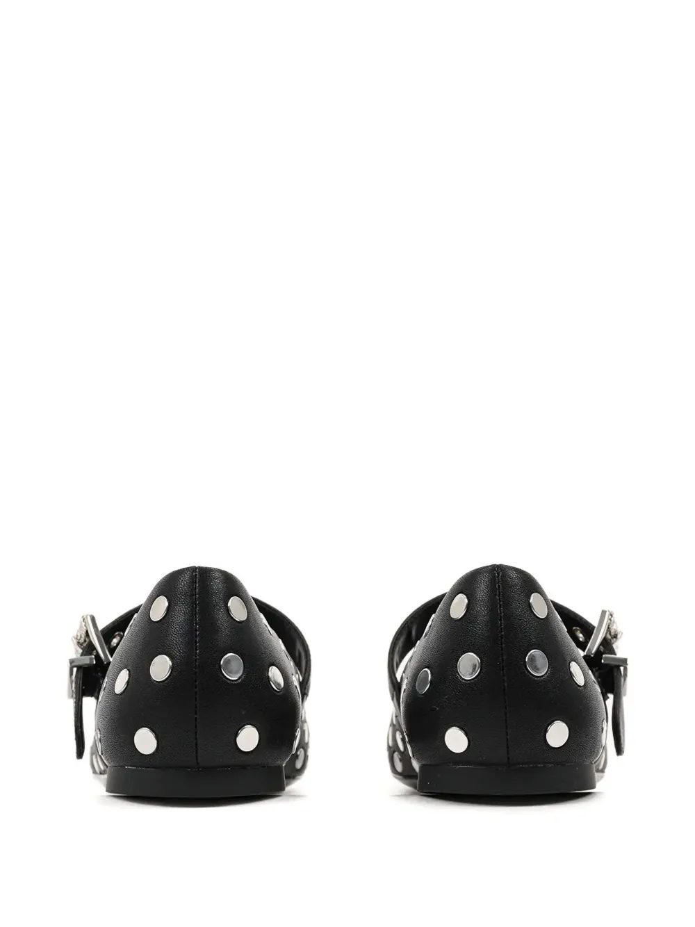 Karl Lagerfeld Stud-embellished Buckle Ballet Flats In Black
