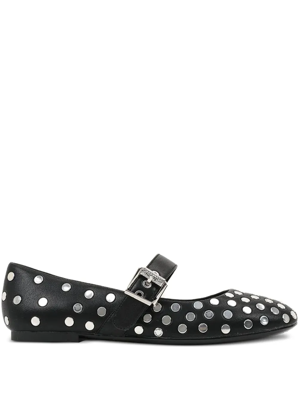 Karl Lagerfeld stud-embellished buckle ballet flats Black