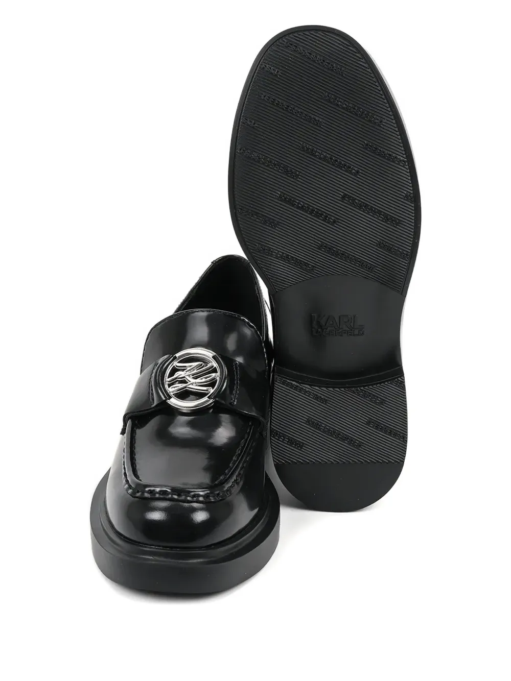 Karl Lagerfeld Loafers met logoplakkaat Zwart