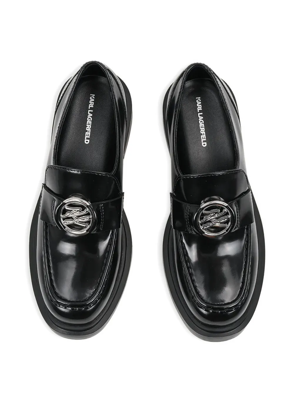 Karl Lagerfeld Loafers met logoplakkaat Zwart