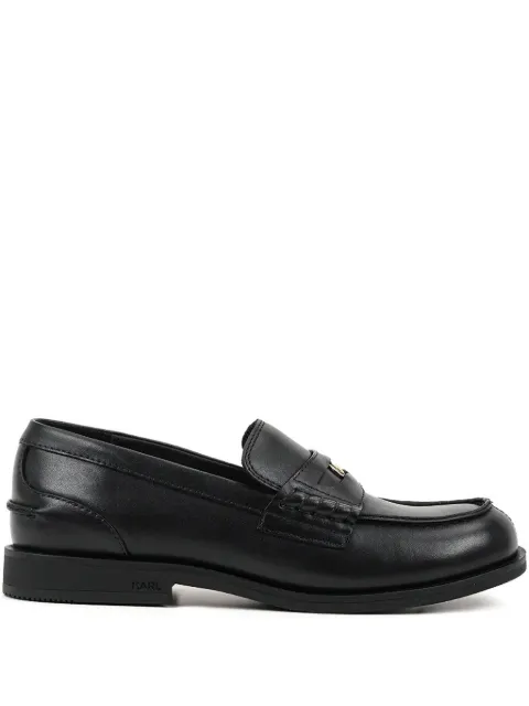 Karl Lagerfeld leather-plaque loafers