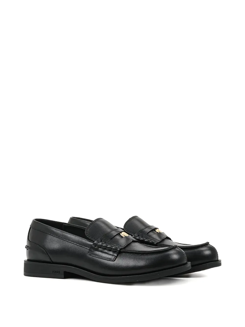 Karl Lagerfeld leather-plaque loafers Black