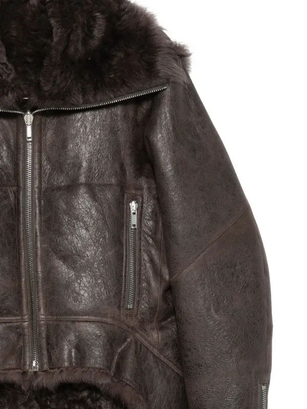 Rick Owens Shearling zip-front Jacket | Grey | FARFETCH ZA
