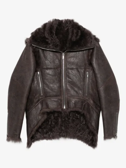 Rick Owens shearling zip-front jacket