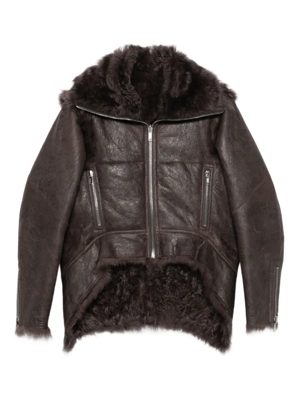 Rick Owens ブラック　レザージャケット　ムートン Rick Owens リックオウエンス 国内正規品 リアル ムートン