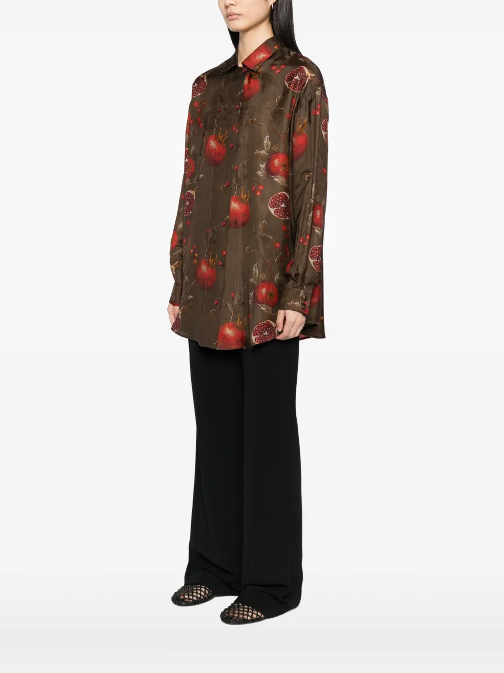 Uma Wang Blouse met grafische print Bruin