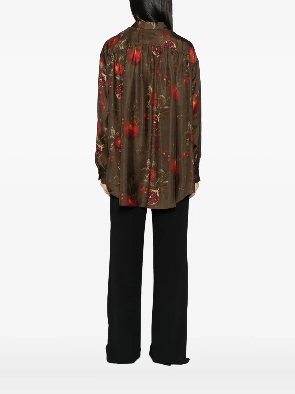 Uma Wang Blouse met grafische print Bruin