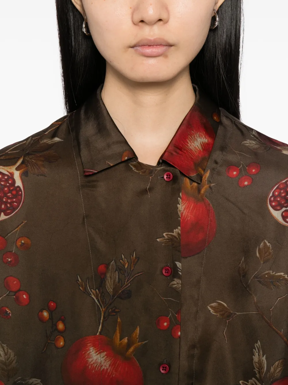 Uma Wang Blouse met grafische print Bruin