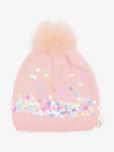 Billieblush sequin-embellished pom-pom hat