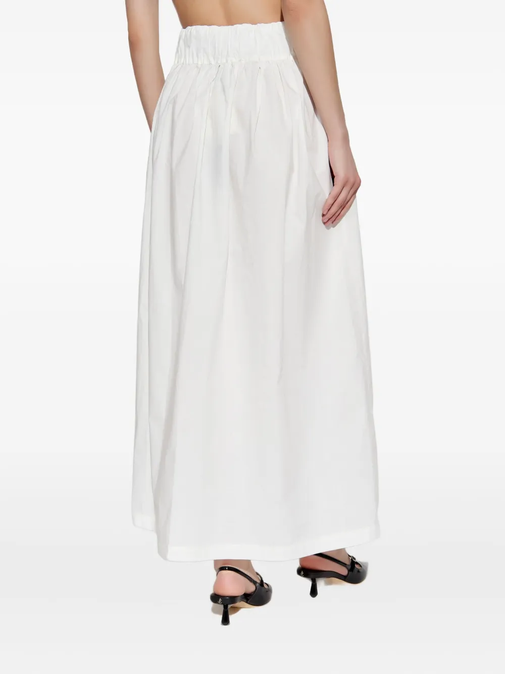 Posse Gesmockte maxi-rok met knopen Wit