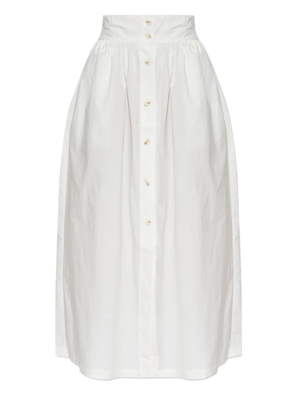 Posse button-front gathered maxi skirt | White | Image 1