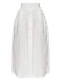 Posse button-front gathered maxi skirt - White