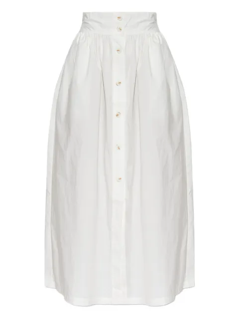 Posse button-front gathered maxi skirt