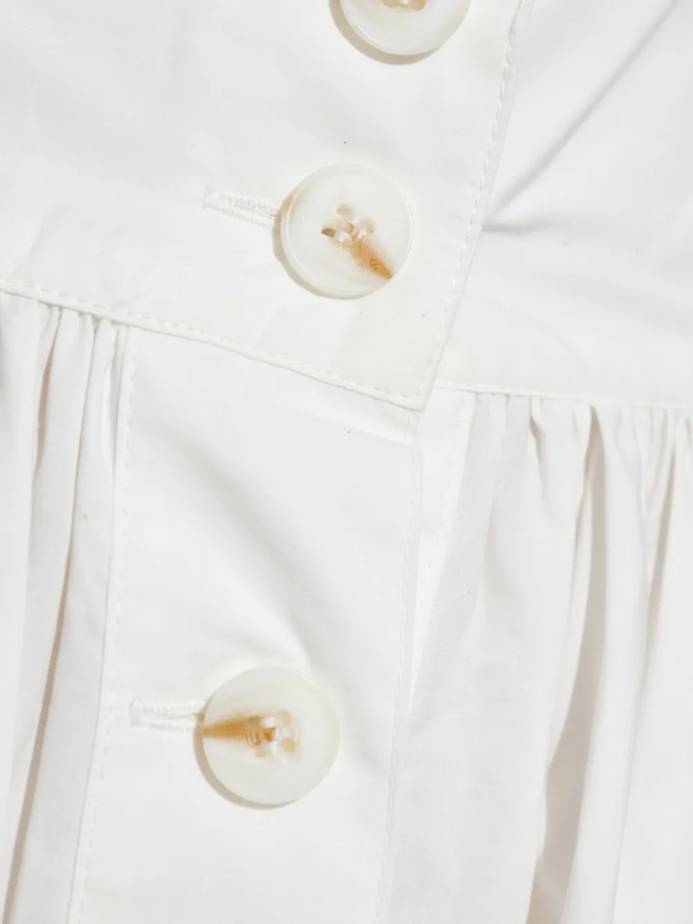 Posse Gesmockte maxi-rok met knopen Wit