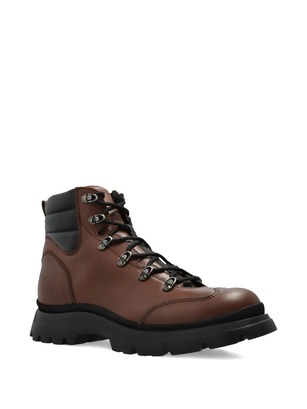 Hogan lace-up padded-ankle hiking boots Brown