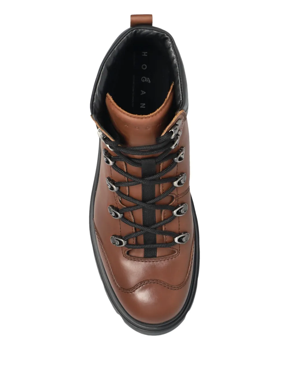 Hogan lace-up padded-ankle hiking boots Brown