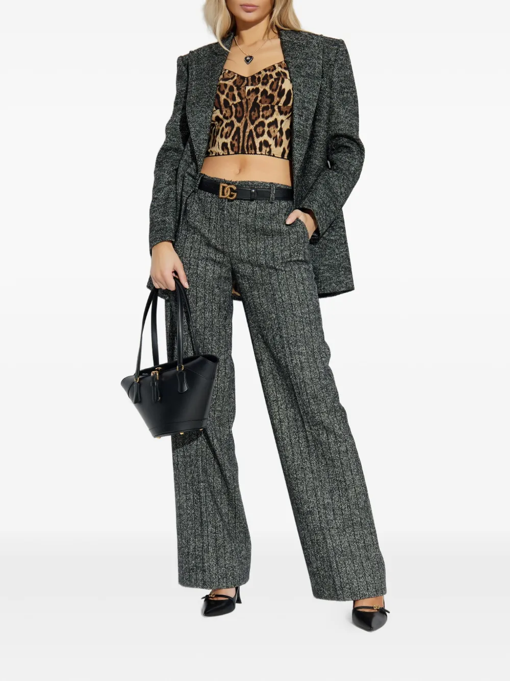 Dolce & Gabbana leopard-print bustier top Bruin