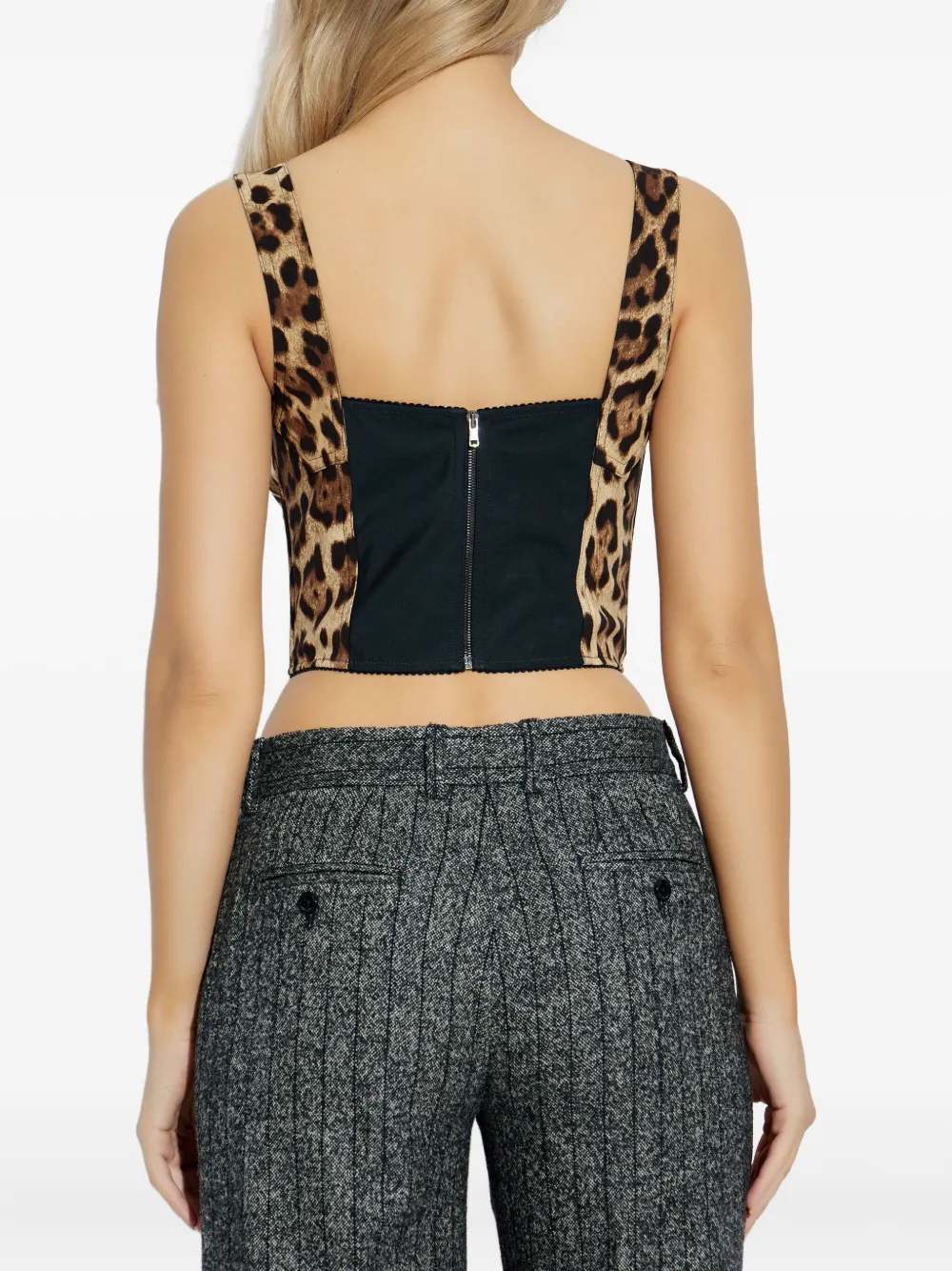 Dolce & Gabbana leopard-print bustier top Bruin