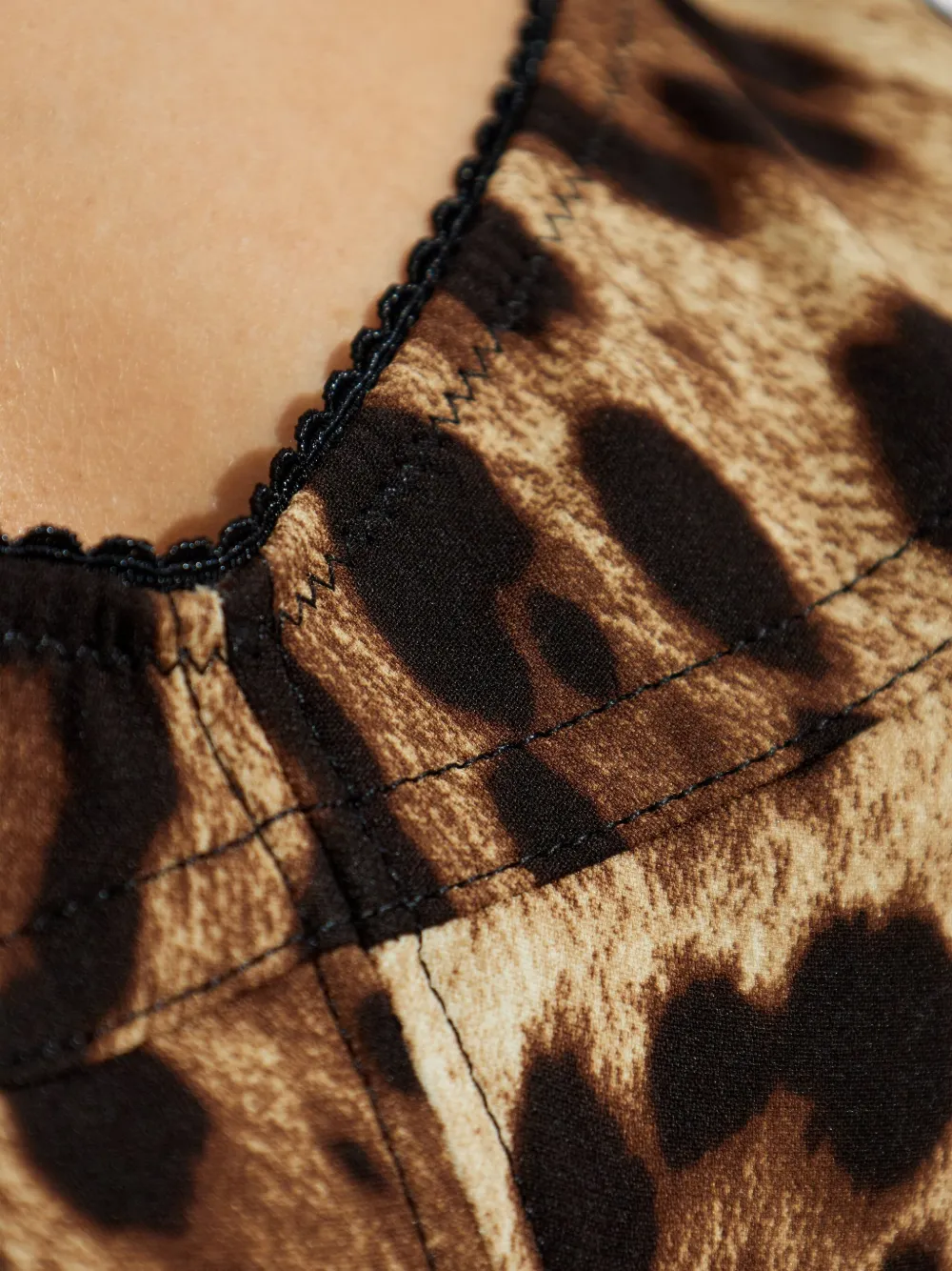 Dolce & Gabbana leopard-print bustier top Bruin