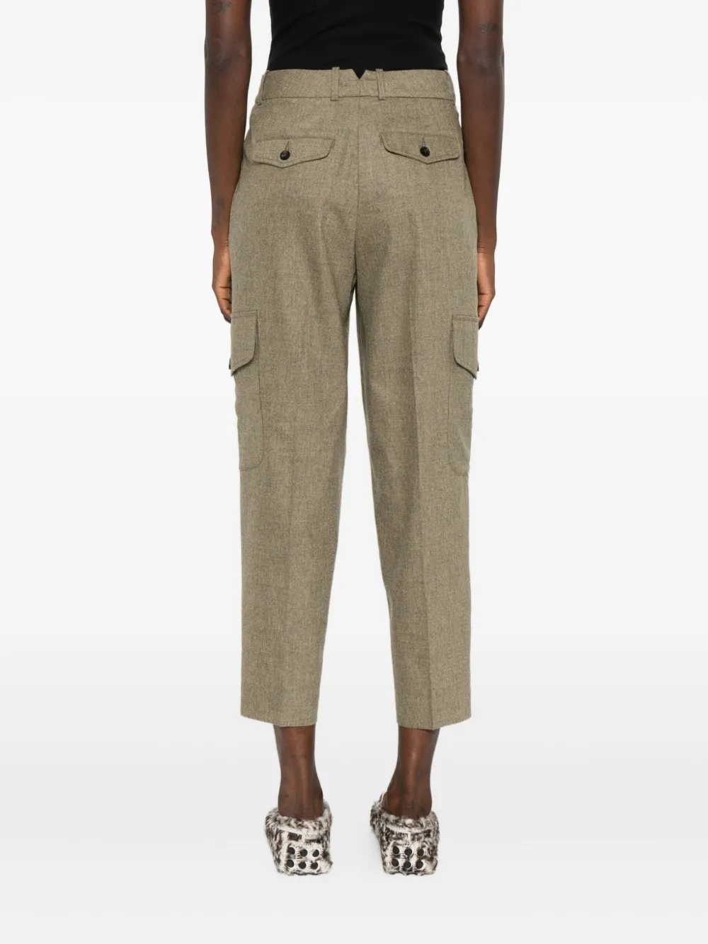 Peserico Broek met cargo zak Beige