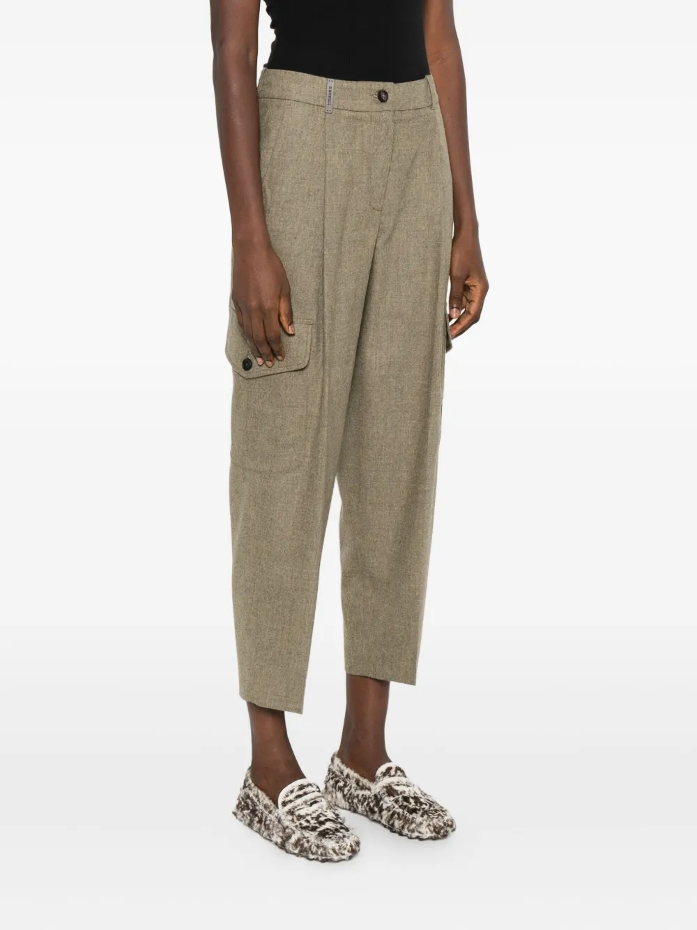 Peserico Broek met cargo zak Beige