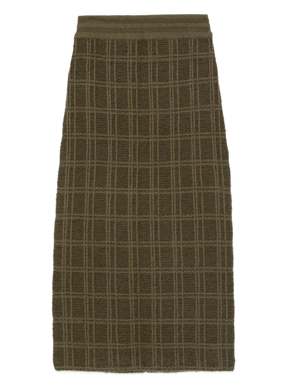 Eric Bompard tweed elasticated-waistband midi skirt | Green | Image 1