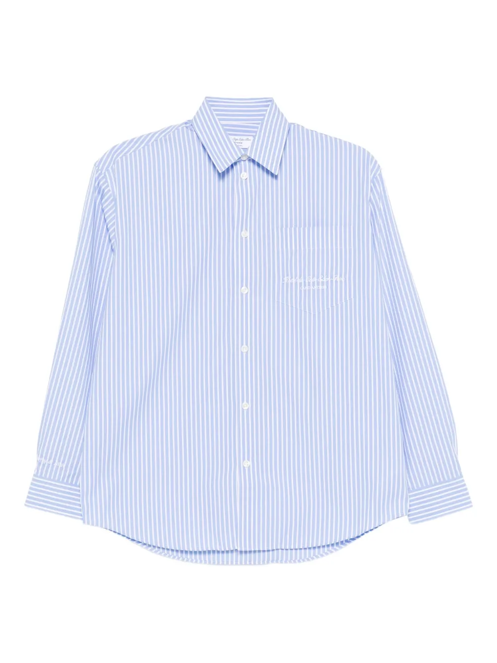 Sporty & Rich Gestreept blouse met borduurwerk Blauw