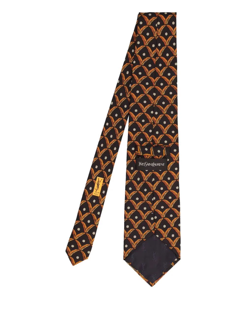 Saint Laurent Pre-Owned palm-print silk tie | Image 2