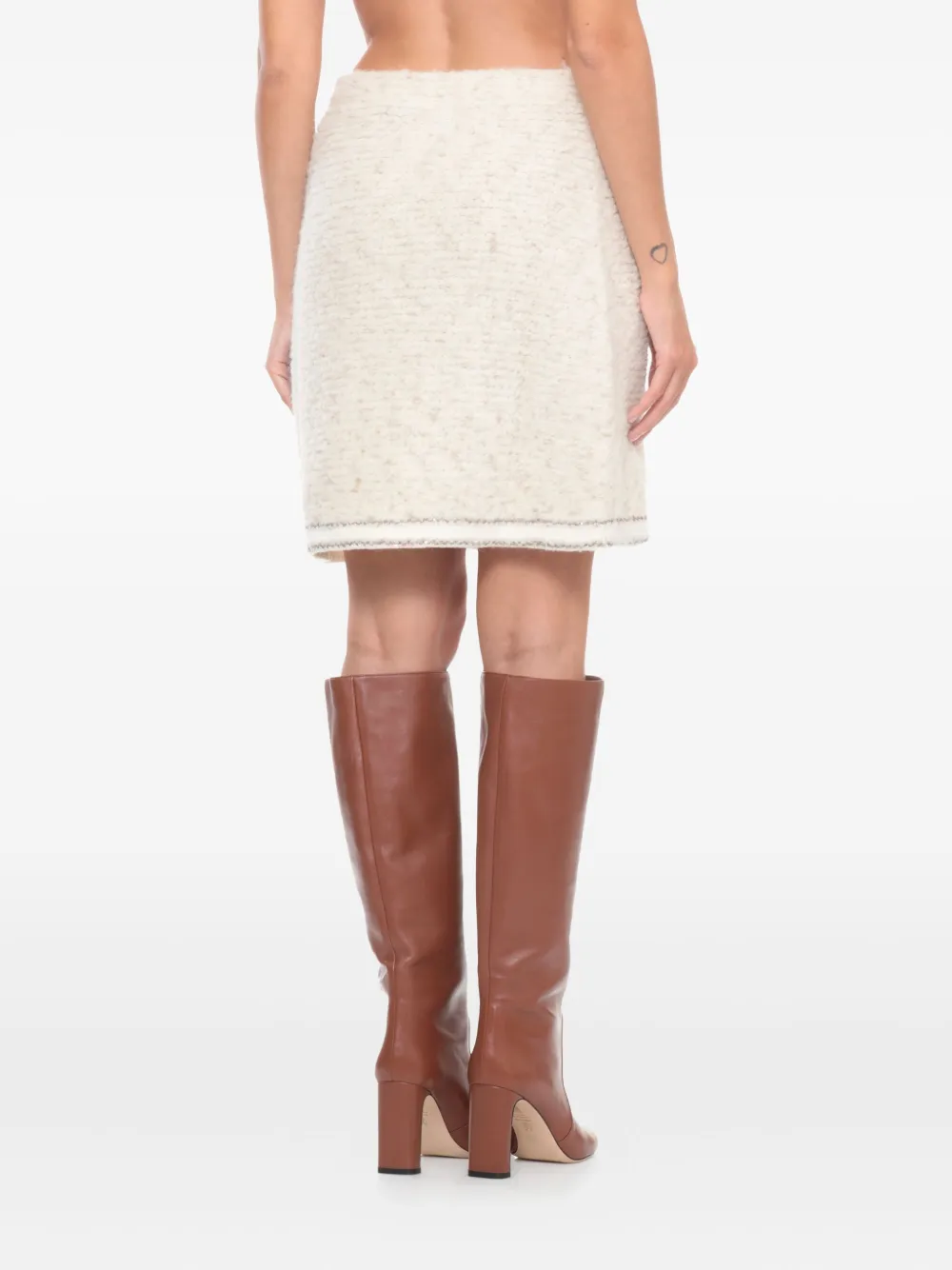 D.Exterior Mini-rok met pailletten Wit