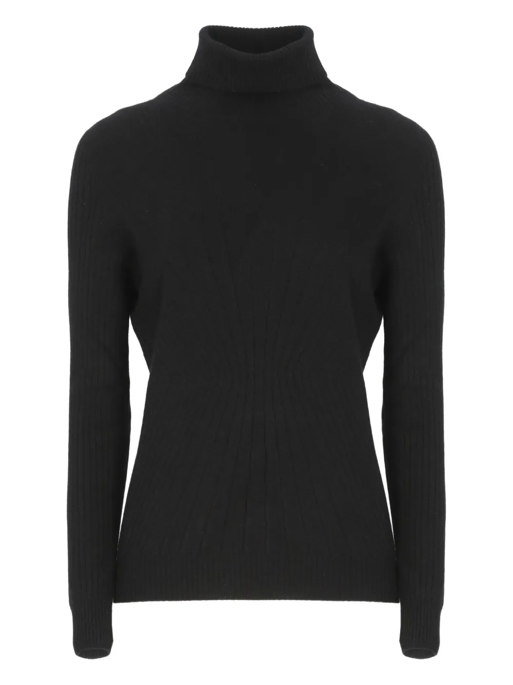 D Exterior High-neck Long-sleeves Sweater In Black
