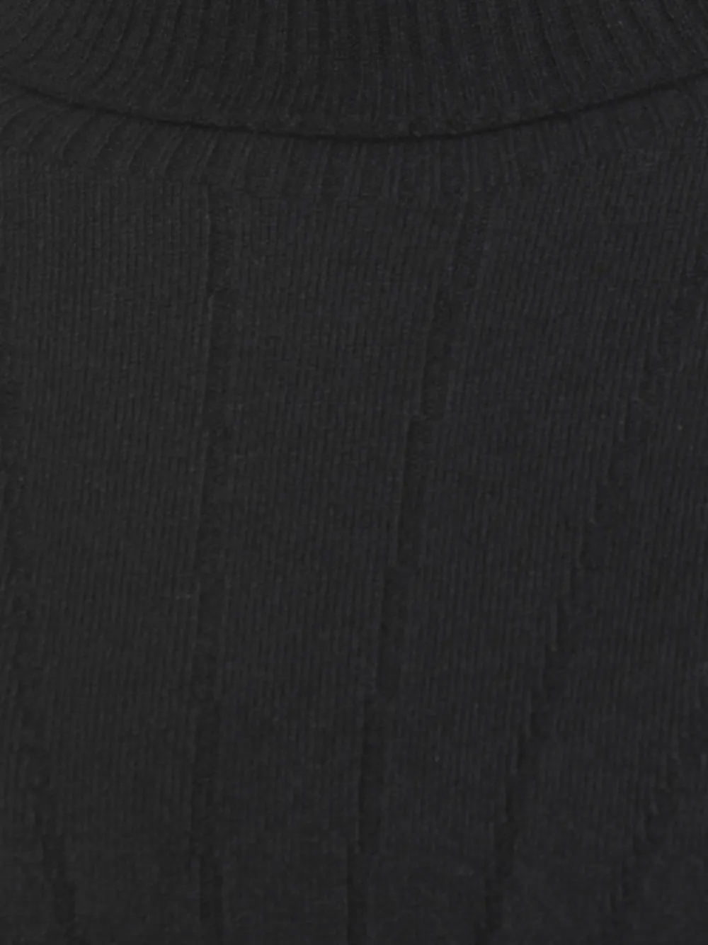 D Exterior High-neck Long-sleeves Sweater In Black