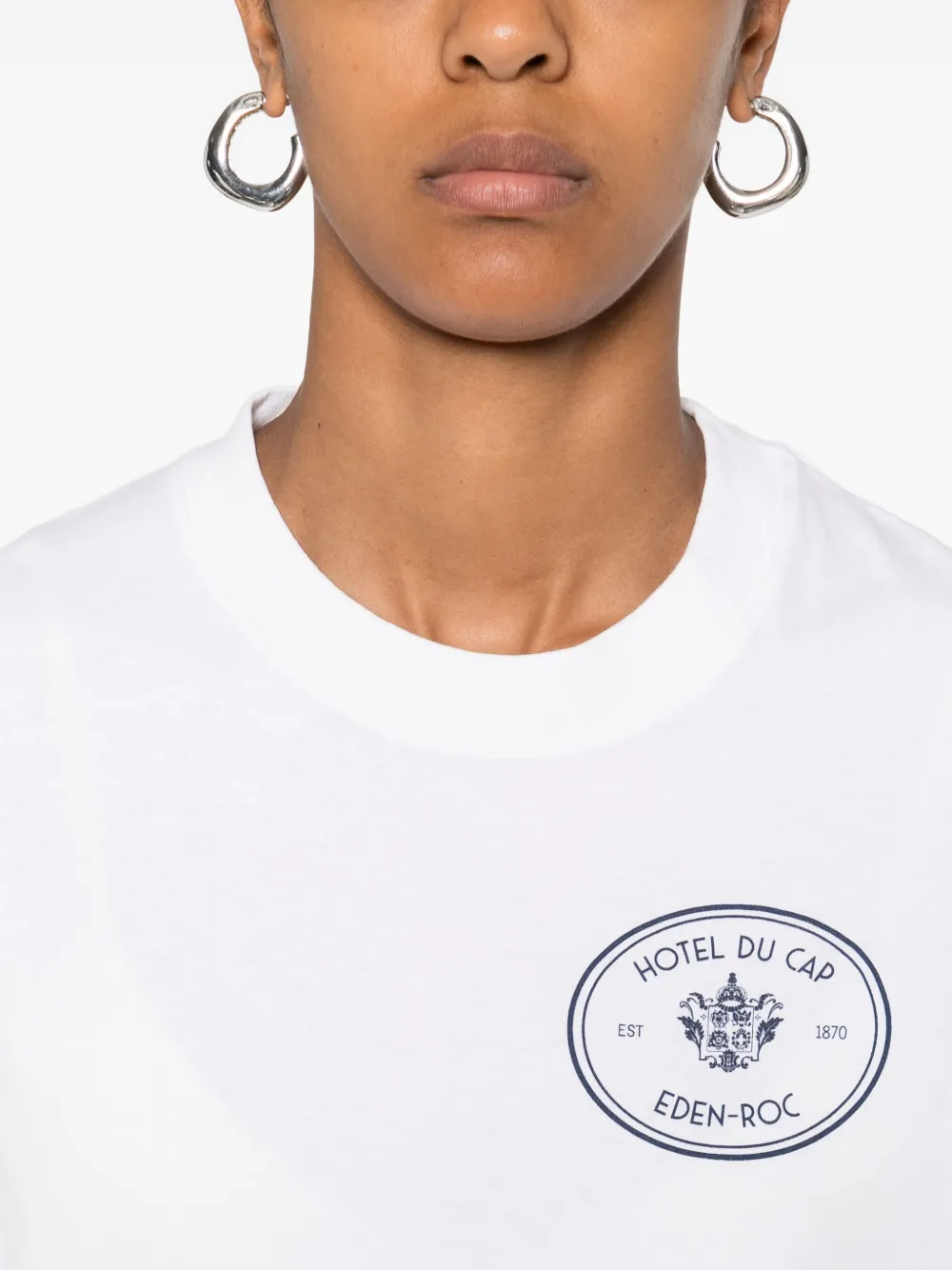 Sporty & Rich Eden-Roc T-shirt met logo Wit