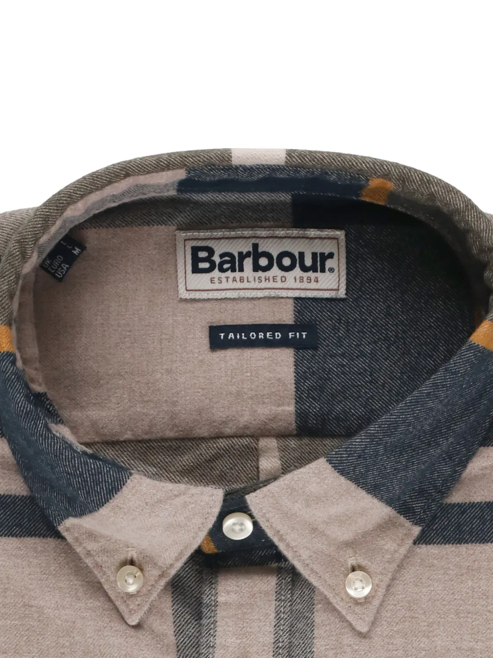 Barbour Geruit overhemd met knoopsluiting - Beige