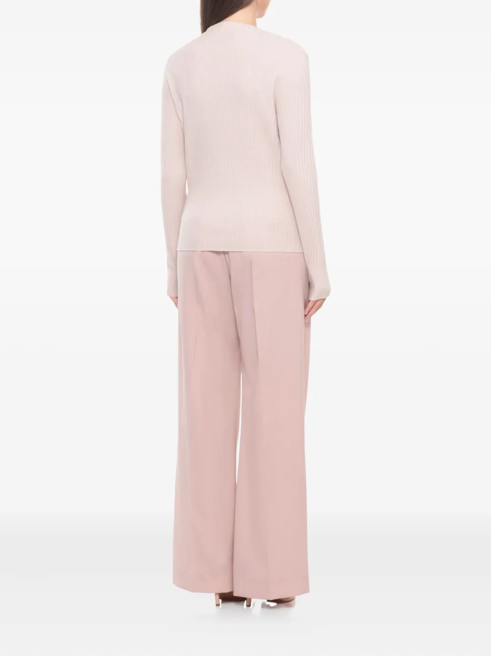 D Exterior Embellished Round-neck Sweater In Neutral