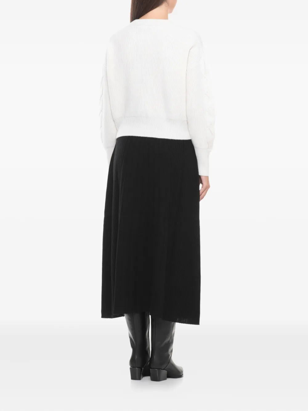 D Exterior Wool And Cashmere Sweater In White