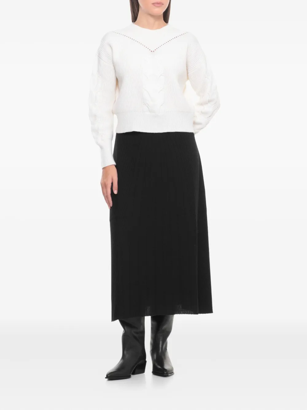 D Exterior Wool And Cashmere Sweater In White