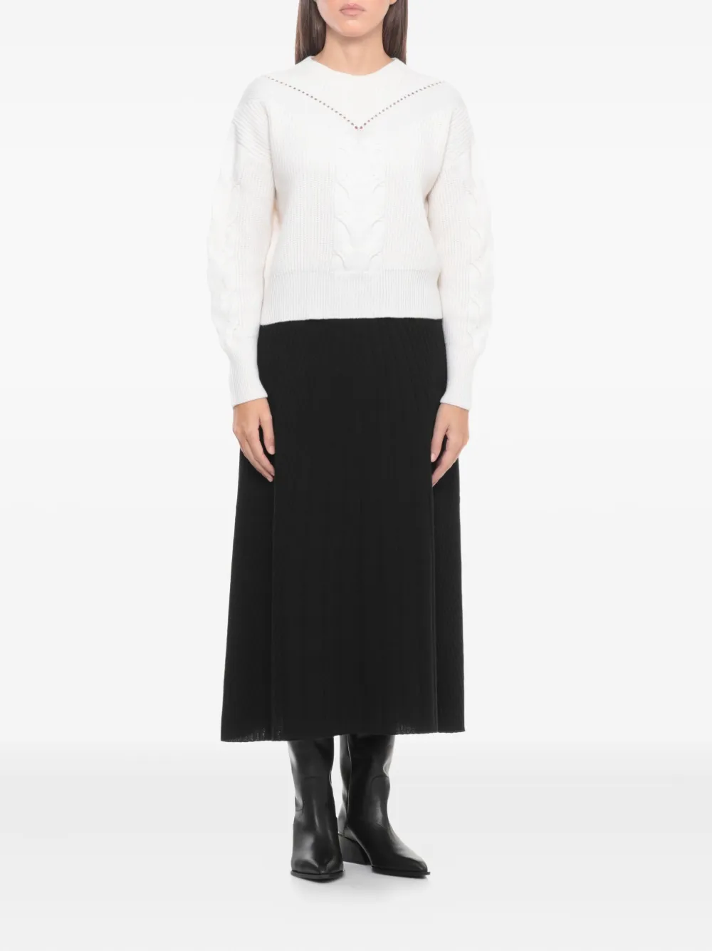 D Exterior Wool And Cashmere Sweater In White
