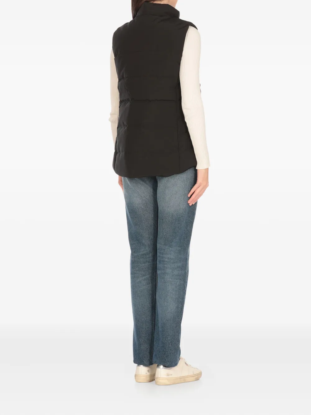 Canada Goose High Neck Sleeveless Padded Vest With Pockets In Black
