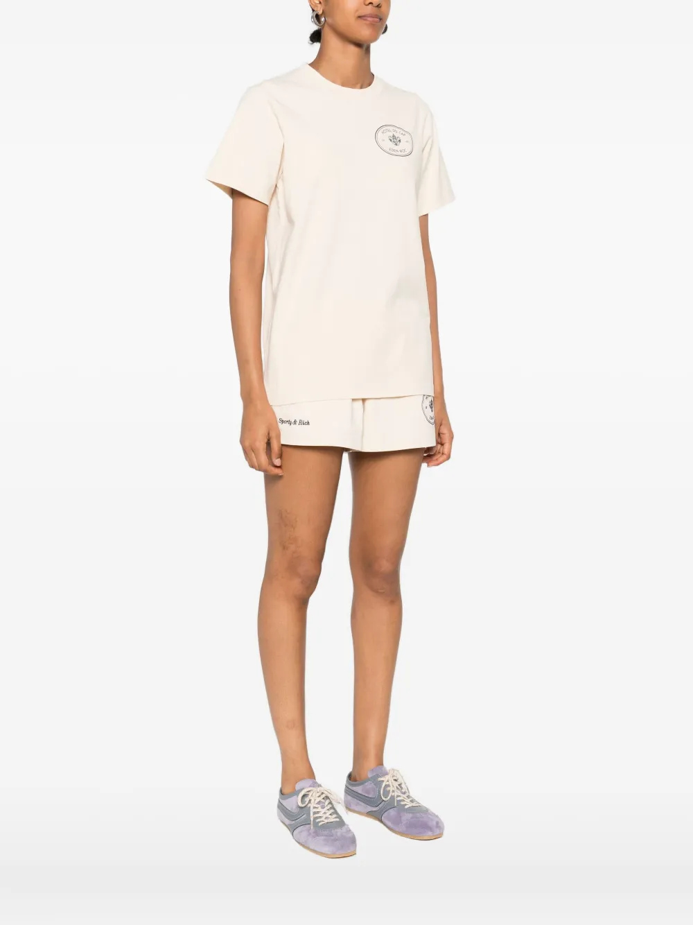 Sporty & Rich Eden Roc Hotel T-shirt met grafische print Beige