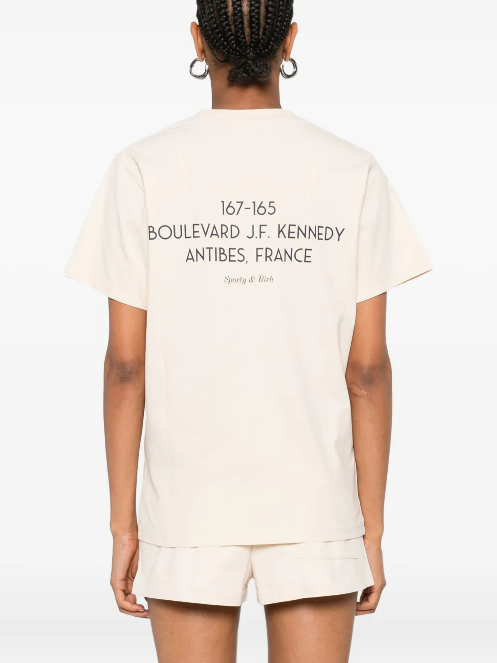 Sporty & Rich Eden Roc Hotel T-shirt met grafische print Beige