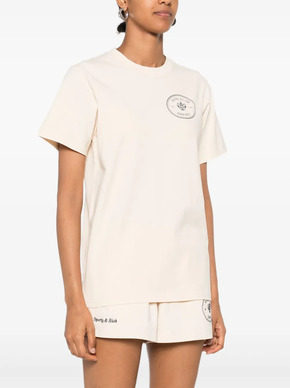  Sporty & Rich Eden Roc Hotel Graphic Tee - Neutrals 