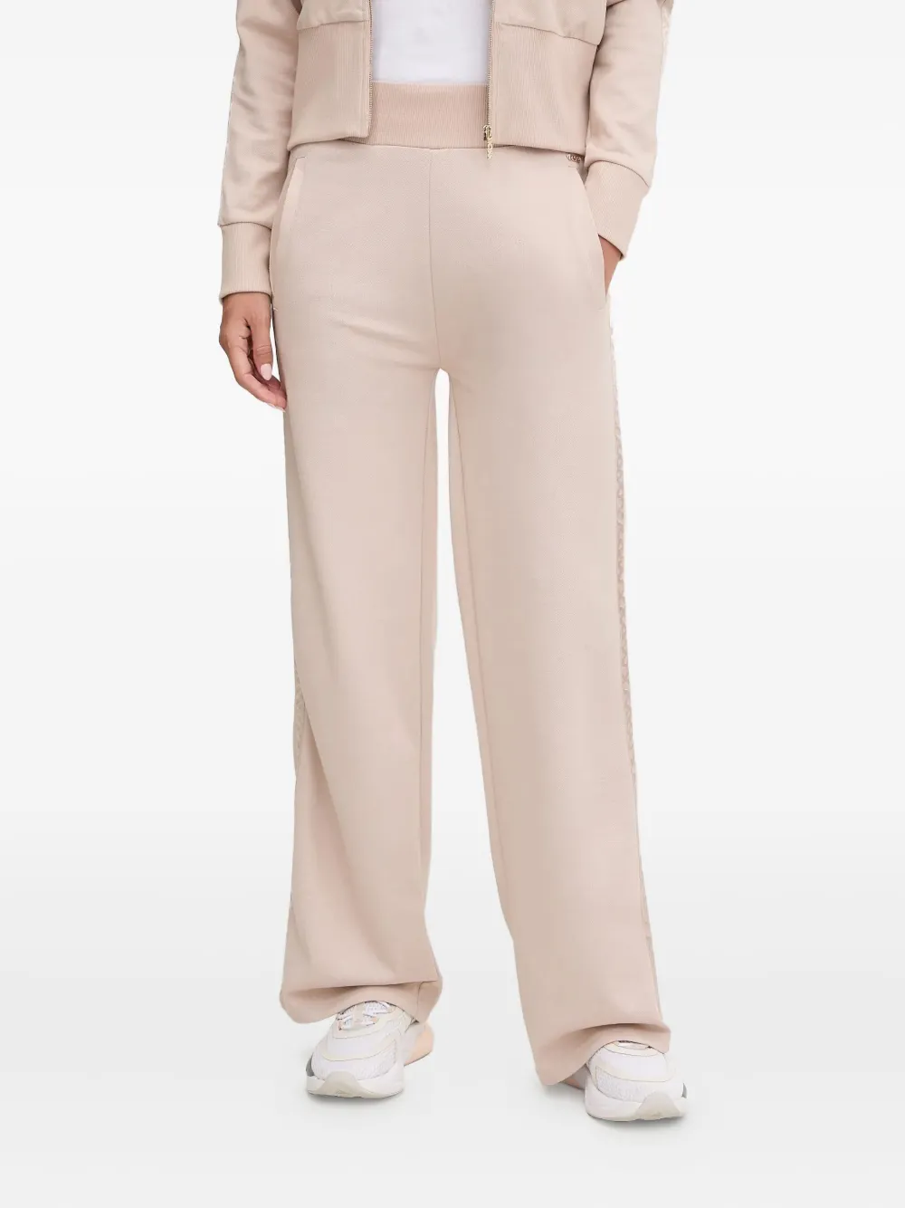Hugo Boss Side-stripe Trousers In Neutral