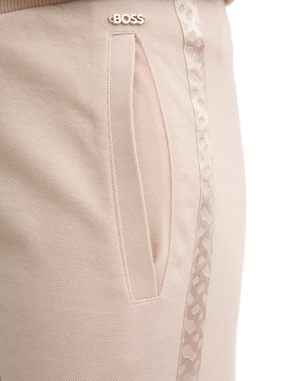 Hugo Boss Side-stripe Trousers In Neutral