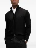 BOSS high-neck zip-up cardigan - Black